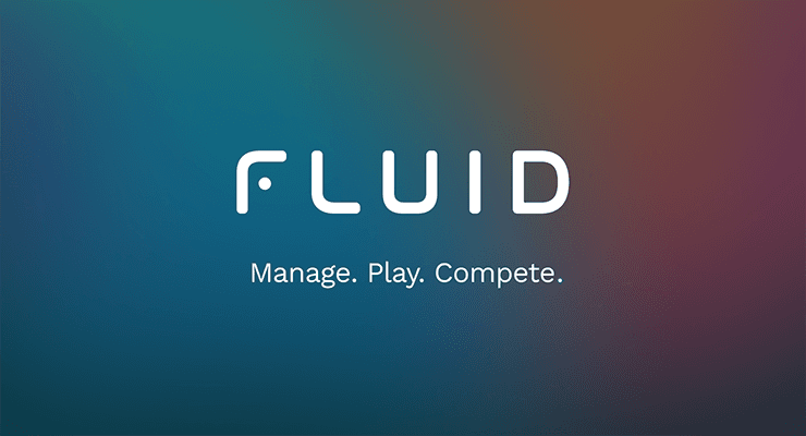 Fluid Pickleball scheduling platform interface with colorful branding and automation-focused features